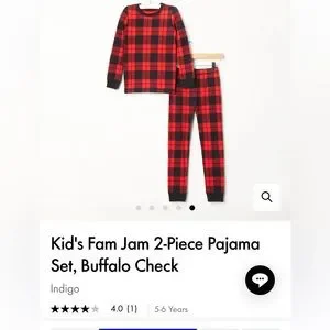 Indigo Pajamas Indigochapters Nwt Size Unisex Kids Famjam 2piece Pj Set Poshmark